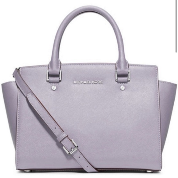 Michael Kors Selma lavender/lilac hard leather medium bag